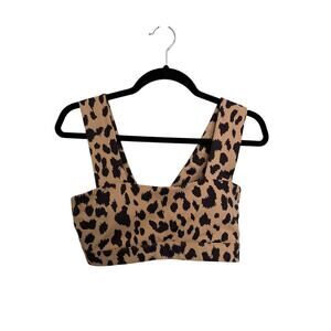 All Fenix Leo Leopard Sports Bra Womens M Bandeau Medium Support Athleisure